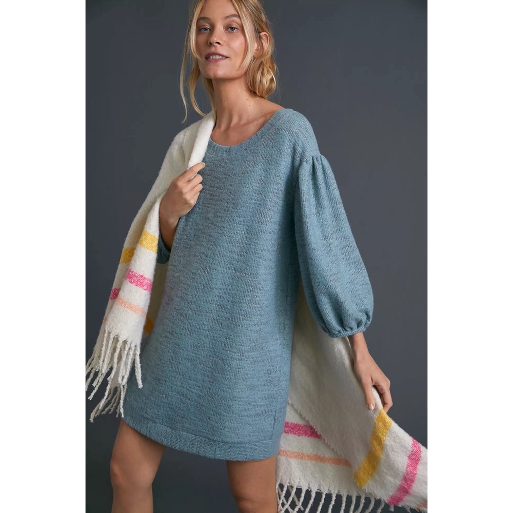 Anthropologie Saturday Sunday Lyla Cozy Tunic Dress in Seafoam/Mint Small Petite - Picture 5 of 16